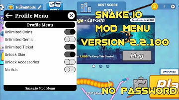 Snake.io Mod Menu Version 2.2.100 | No Key | No Password