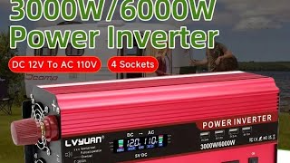 Lvyuan 200W1000W3000W6000Wpeak Car Power Inverter Dc 12V To 110V Ac Converter With Lcd