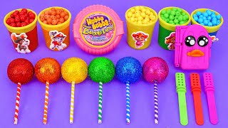 Satisfying Video l How to make Rainbow Ice Cream from Playdoh Balls Cutting ASMR