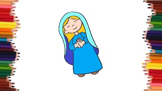 How to draw  the virgin mary