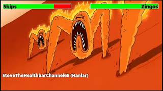 Skips vs. Zingos with healthbars
