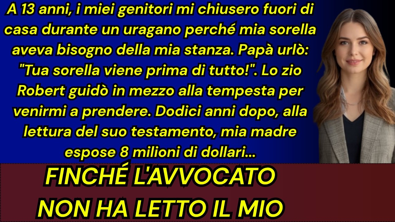 Avevo quindici anni quando mio padre mi chiuse fuori di casa durante l'uragano Catrina, solo perché mia sorella aveva un attacco d'asma. Ricordo ancora il suono del chiavistello che scattava...