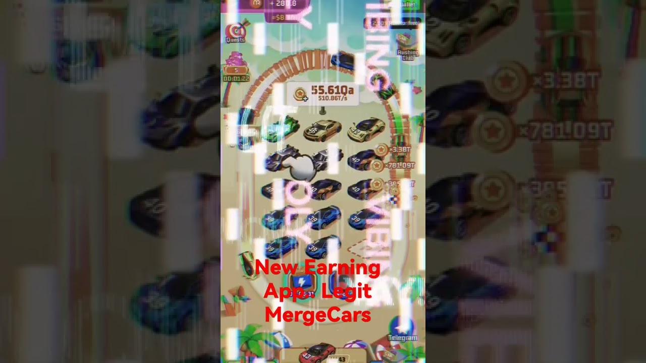 NEW EARNING APP MERGE CARS!! LEGIT!! 