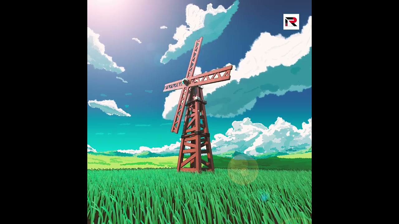 Anime style wind mill #anime #3d