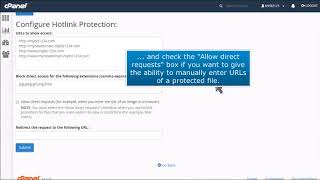 How to setup hotlink protection in cPanel