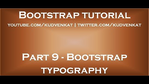 Bootstrap-typografie
