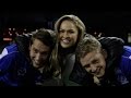 Ronda Rousey meets the North Melbourne players (Channel 7)