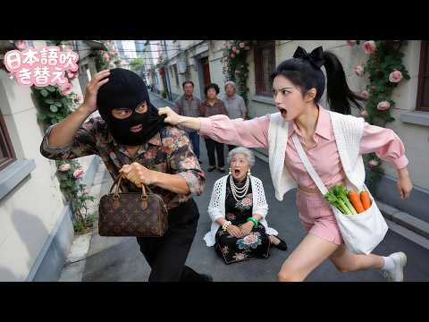 Nobody helped the old woman who was robbed. Only one girl jumped out and caught the culprit! What a real mother of the CEO! love! #ショートドラマ #短編ドラマ #drama