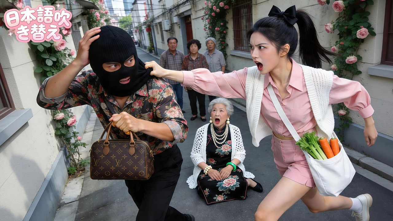 Nobody helped the old woman who was robbed. Only one girl jumped out and caught the culprit! What a real mother of the CEO! love! #ショートドラマ #短編ドラマ #drama