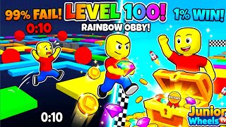 LEVEL 100 REACHED! 🏆 Impossible Obby Parkour Part 5 | Junior Wheels TV screenshot 5