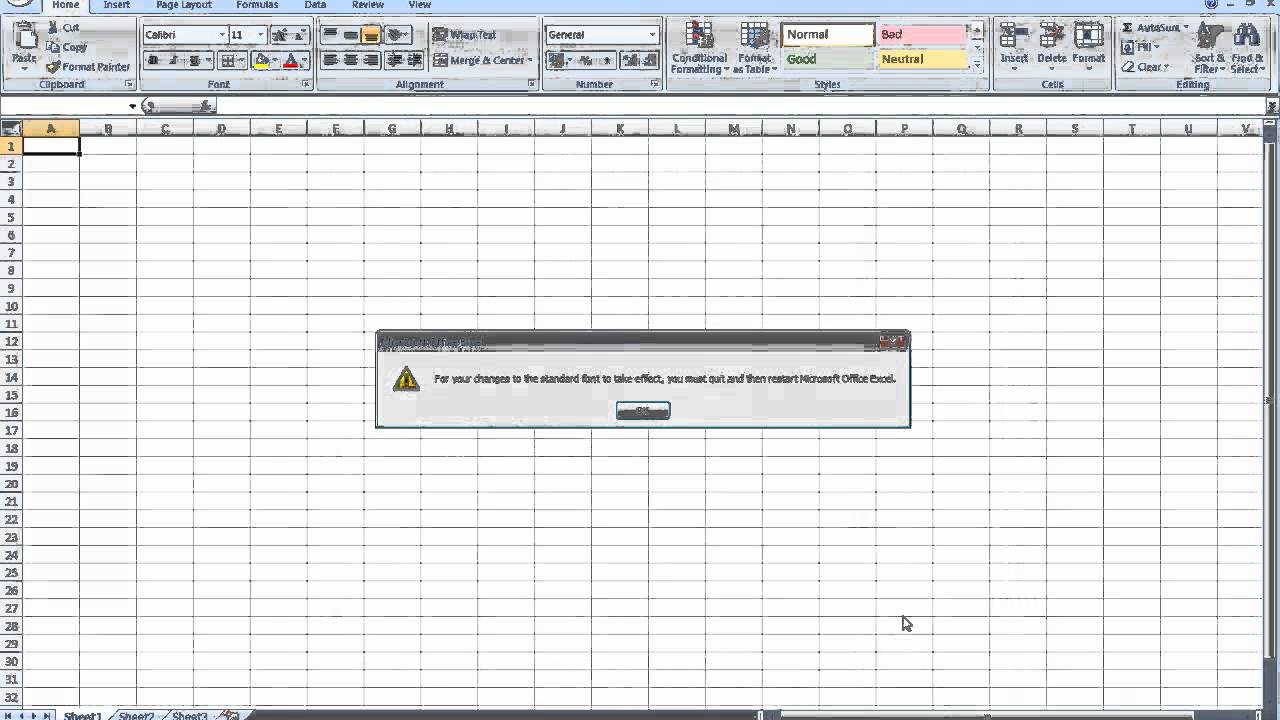 How To Change The Default Font In Excel 2007 YouTube
