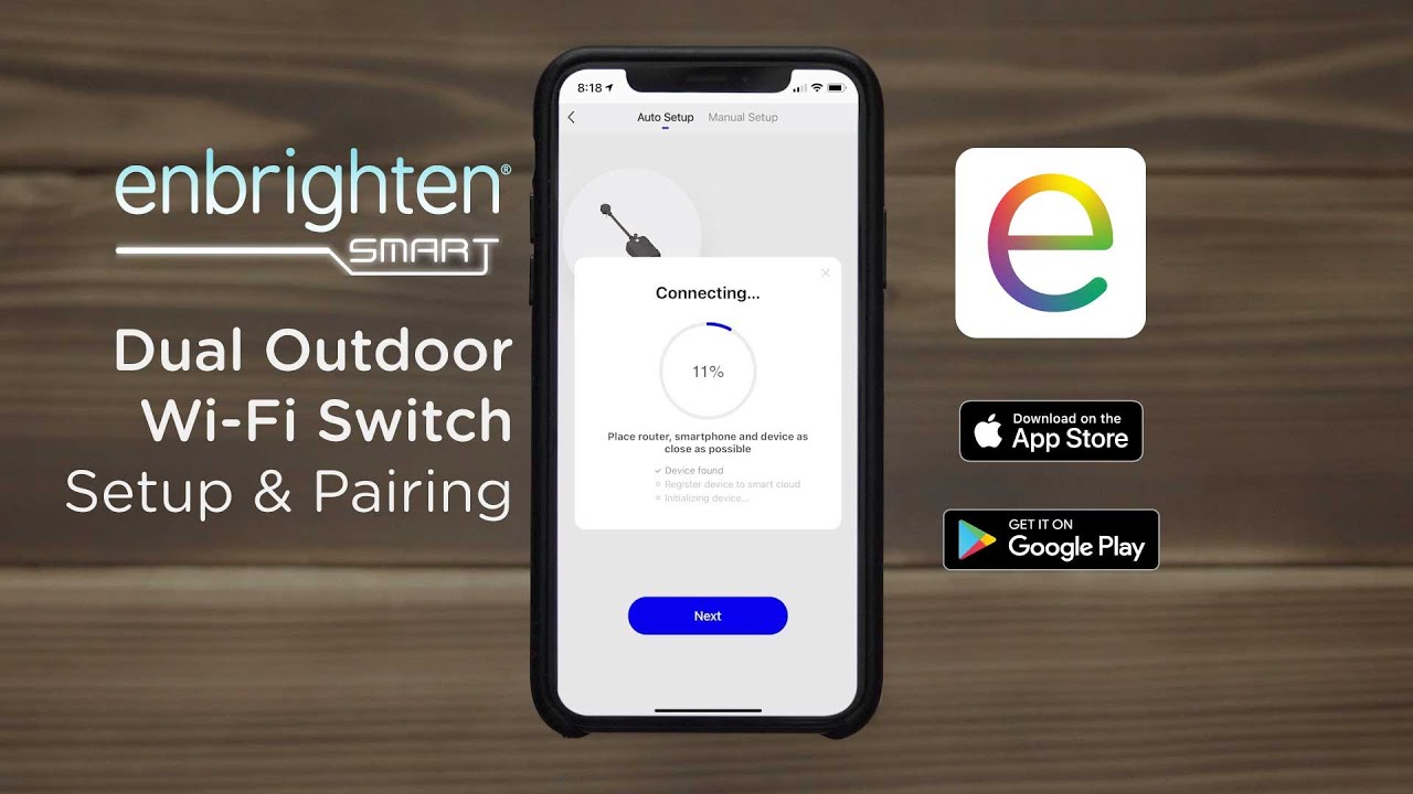 Enbrighten Outdoor Plug-In 2-Outlet WiFi Smart Switch, Black