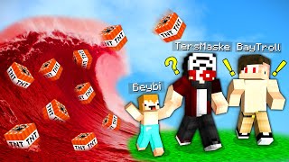 3 YOUTUBER VS 1000$ TNT TSUNAMİ PARKURU ! - Minecraft