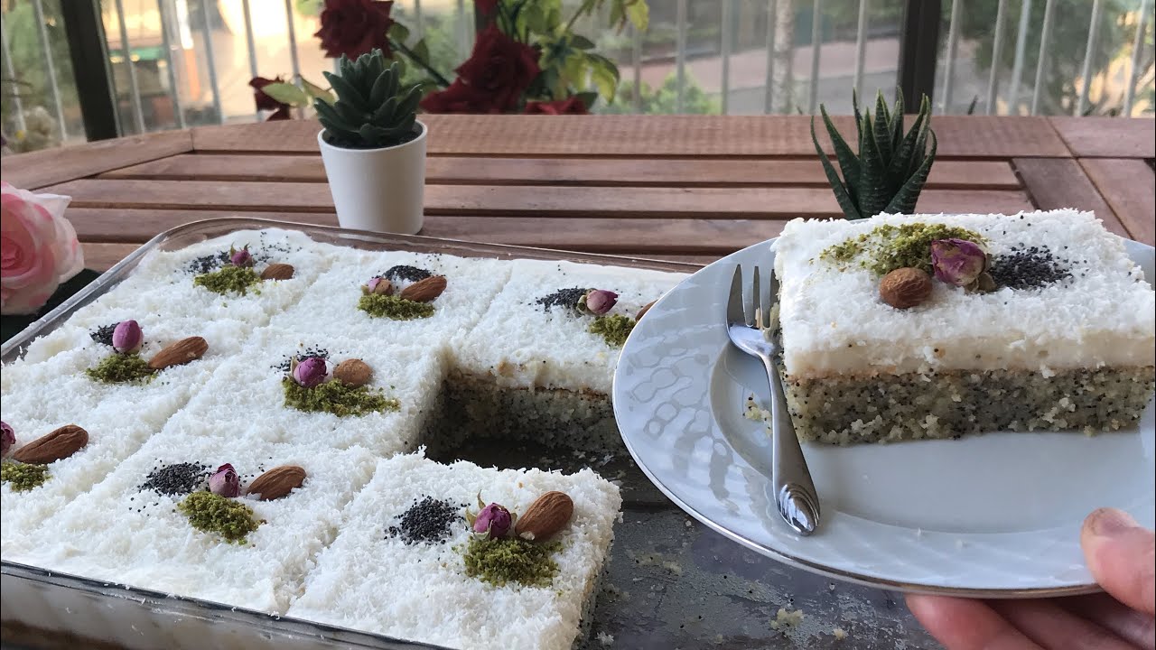 HAŞHAŞLI REVANİ TATLISI TARİFİ /HAŞHAŞLI İRMİK TATLISI/MUHALLEBİLİ REVANİ TATLISI/YEMEK ADASI
