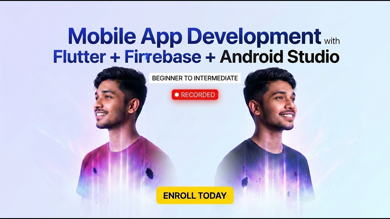 Flutter + Firebase + Android Studio দিয়ে Mobile App তৈরি — Transcript