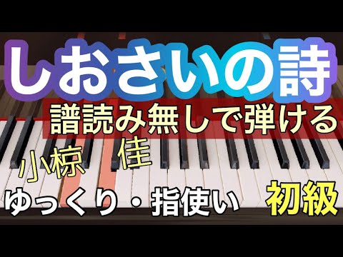 【しおさいの詩】小椋佳 簡単 初心者ピアノアレンジ、譜読み無しでも弾ける。ゆっくりあります。
