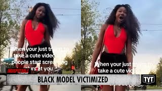 Black Model Minding Her Business Screamed At By Racist Local On Camera