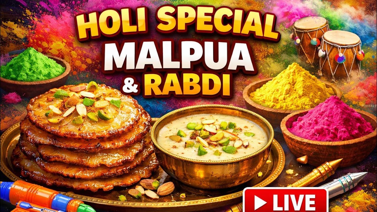 Shweta's Indian Recipes Holi Special Malpua Rabdi Recipe | Halwai Style Malpua Live