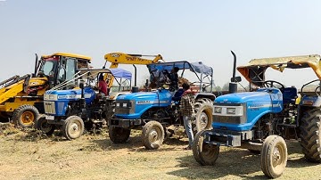 Jcb 3dx Backhoe Loader Machine Loading Mud In Swaraj 742 XT Tractor | Jcb Tractor | Jcb Video | Jcb