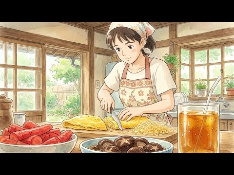 The Brightest Lunch 🍱 Fluffy Eggs & Fresh Veggie Sushi [Ghibli ASMR]  | Ghibli Style ASMR