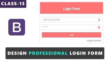 Design Professional Login Form in Bootstrap-Bootstrap Tutorials for beginners (Urdu/Hindi)-Class 13