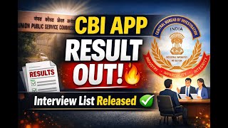 UPSC CBI APP Result 2026 Declared ✅ | Interview List Released