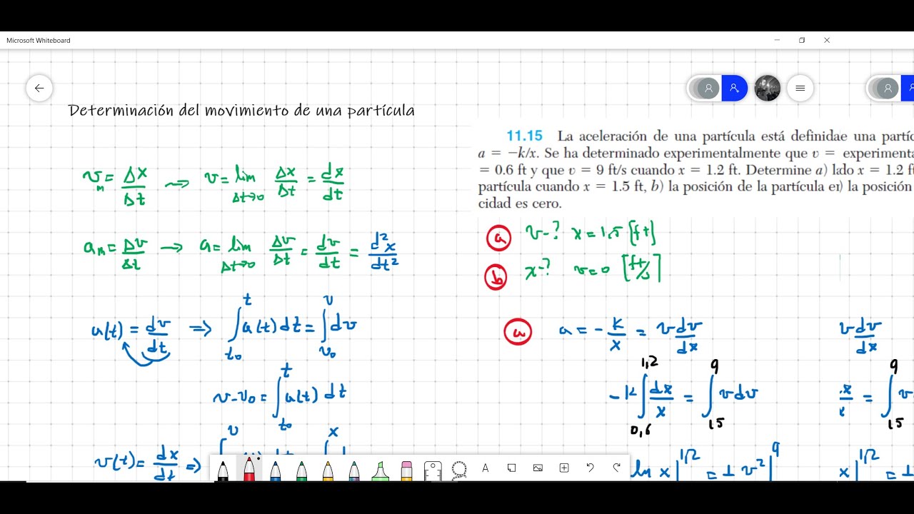Determinación del movimiento de una partícula - YouTube
