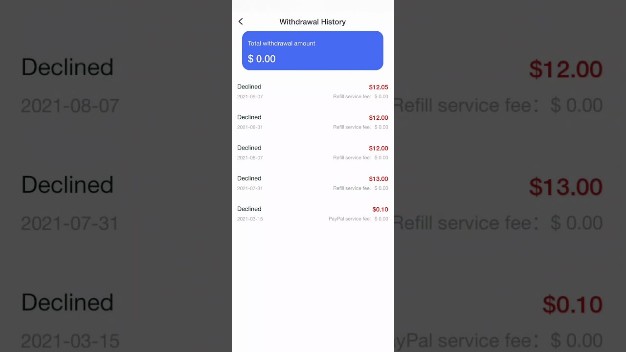 Clipclaps withdraw failed in phone recharge.