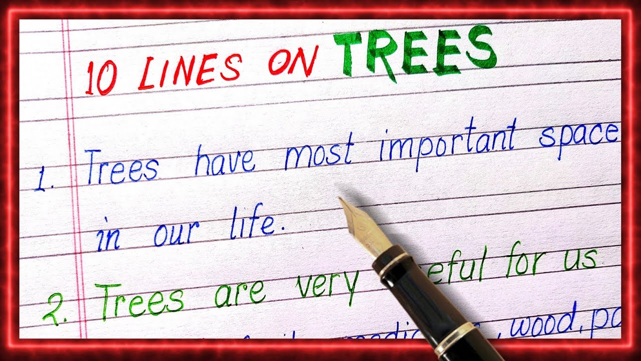 10 lines on trees in english Essay on trees in english Tree par