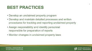 Filing and Reporting: NAUPA Holder Training