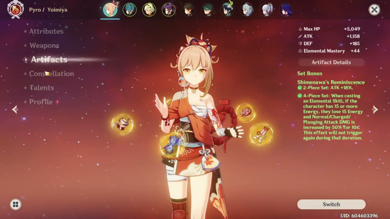 4pc Shimenawa Yoimiya C6 R5 Thundering Pulse