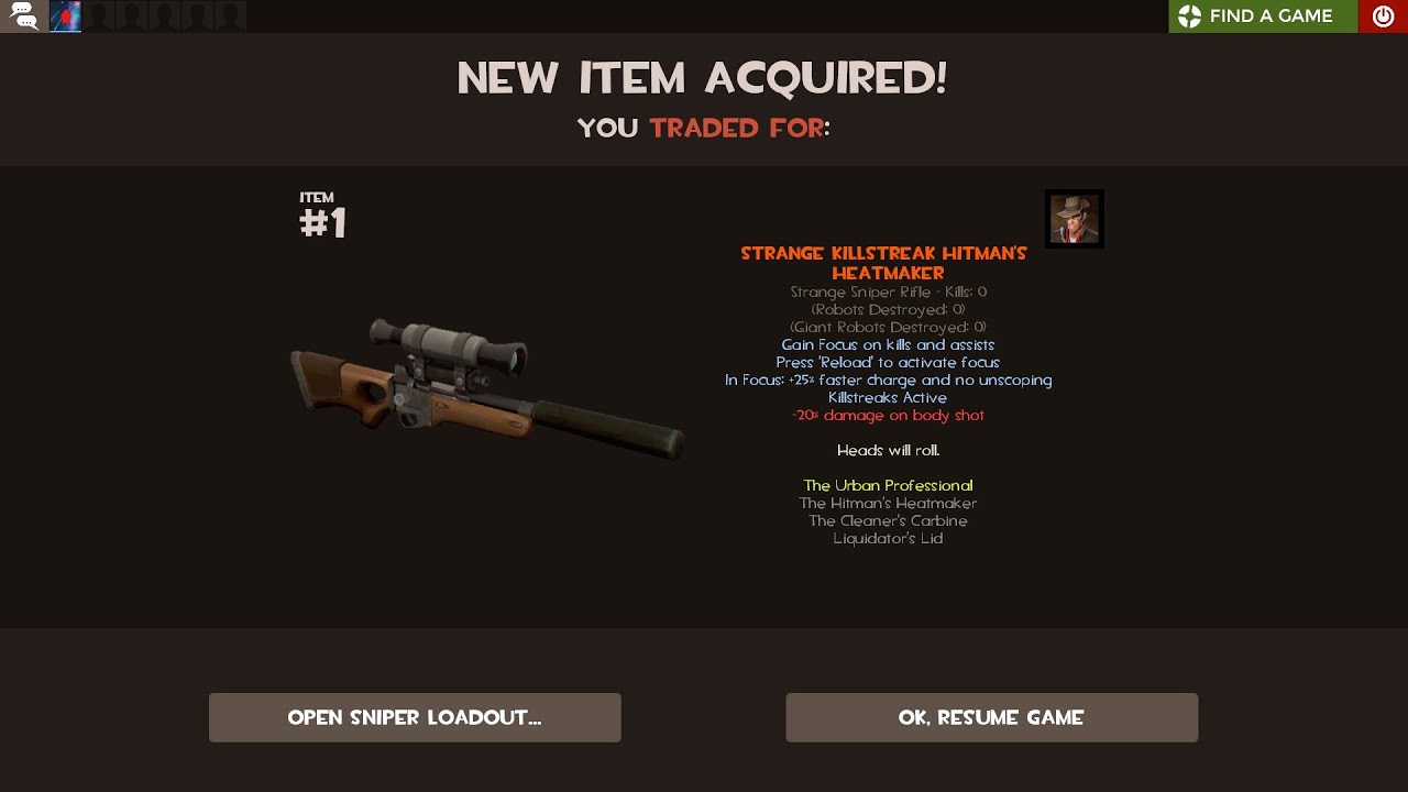 [TF2] Upgrading the strange Hitman's Heatmaker with MvM parts - YouTube