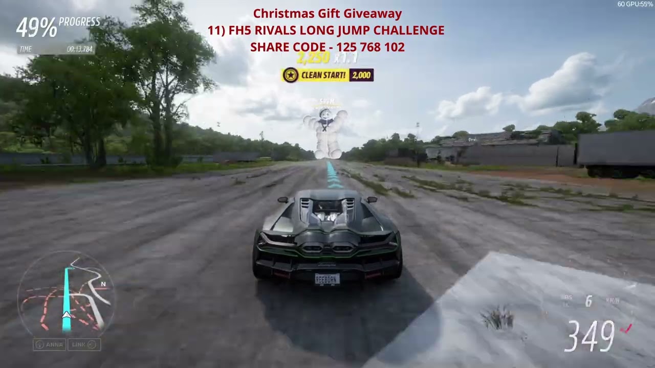 Christmas Gift Giveaway 11 FH5 RIVALS LONG JUMP CHALLENGE SHARE CODE   125 768 102 
