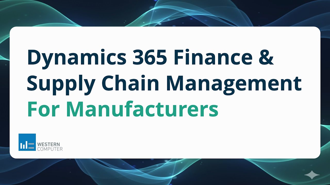 Dynamics 365 Finance & Supply Chain Management For Manufacturers - YouTube