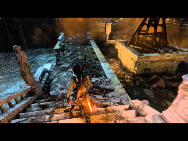 Rise of The Tomb Raider - Rising Tides: Crane (Swing Fire Vessel) Puzzle,  2nd Support Destroyed XBO 