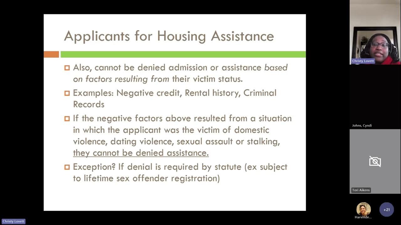 FFY2023 VAWA, LAP and Fair Housing Training for HOPWA Sponsors YouTube