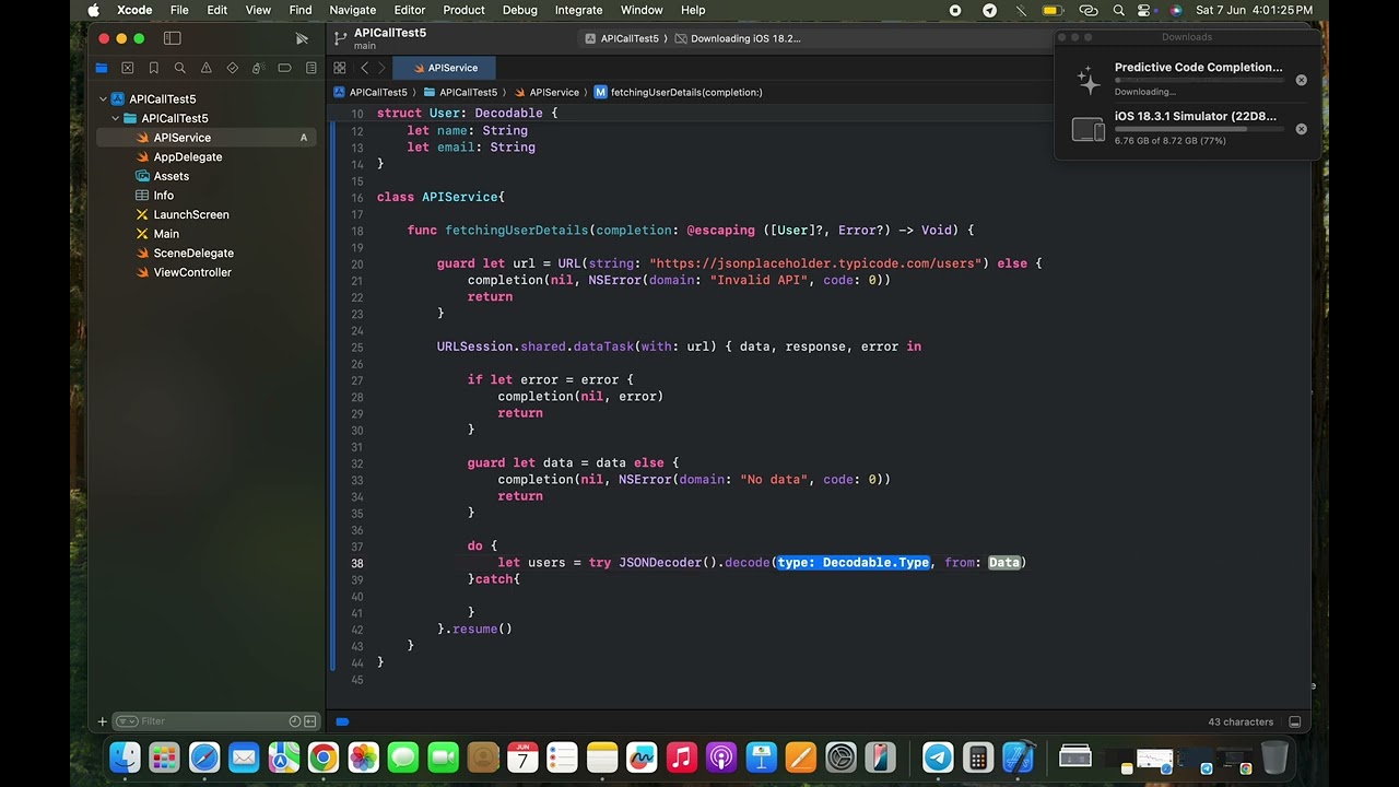 Simple api calling user details from url in swift iOS 2025 ||  interview Standard || simple coding