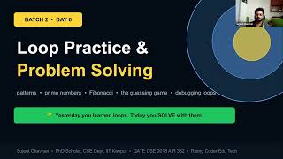 Python Loop Practice — Prime Numbers, Fibonacci, Patterns & Number Guessing Game | Day 6 Full Class