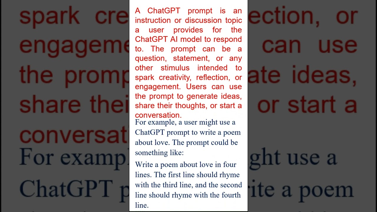 What is a chatGPT prompt? Prompt Engineering