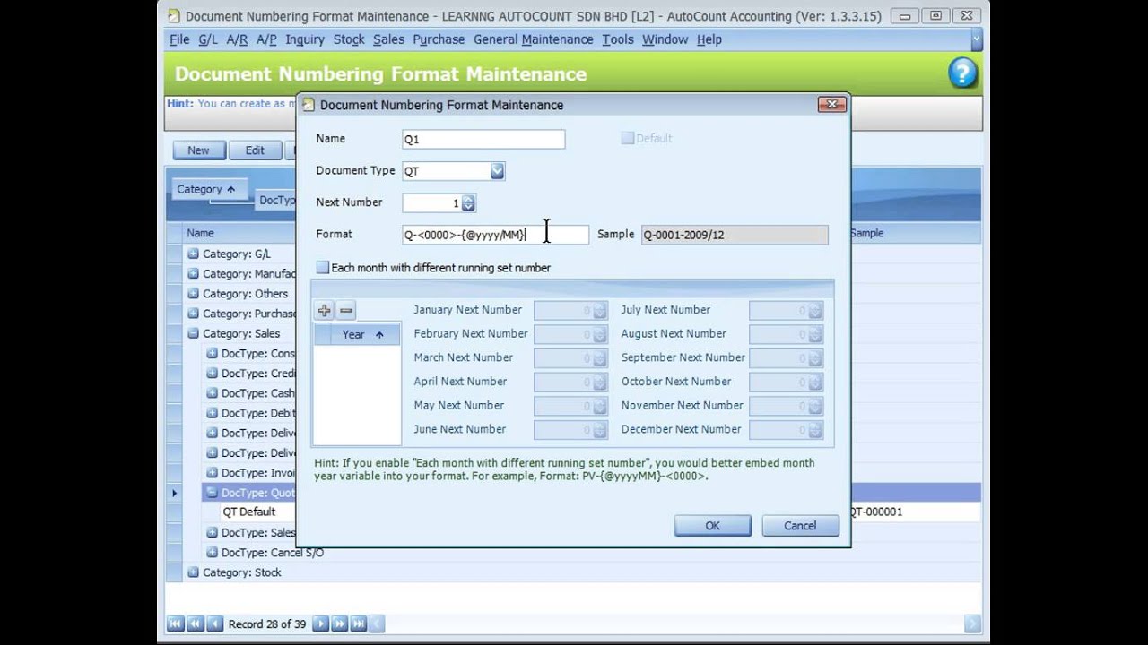 AutoCountVideo 13 - Document Numbering Format by AutoCount - YouTube