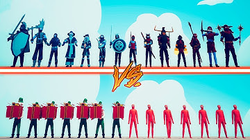 RANDOM WEAPON + PRESENT ELF TEAM vs ICE AND FIRE TEAM - Totally Accurate Battle Simulator | TABS