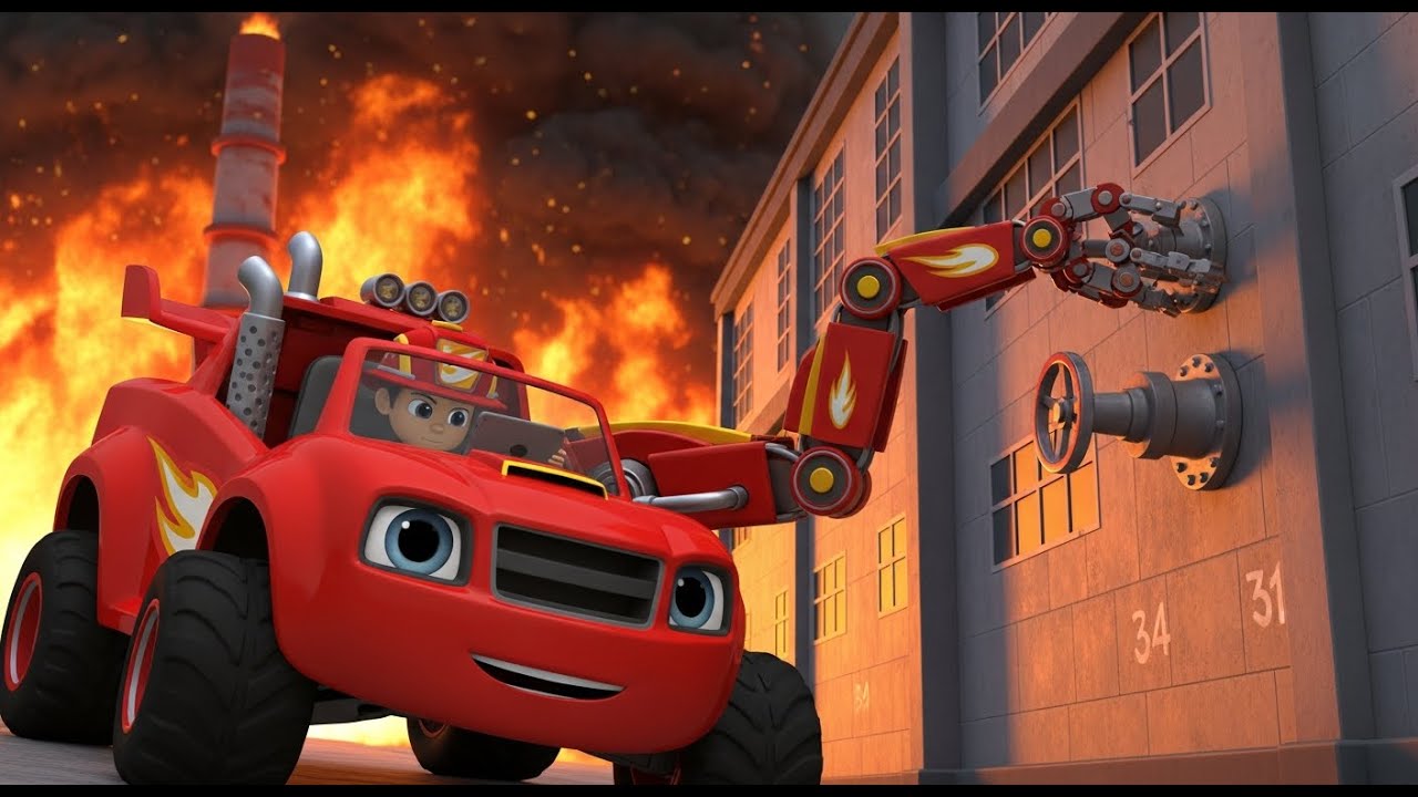 EPIC FIREFIGHTER TRANSFORMATION! Blaze Stops 3 Huge Fires with Science!  STEM Lesson