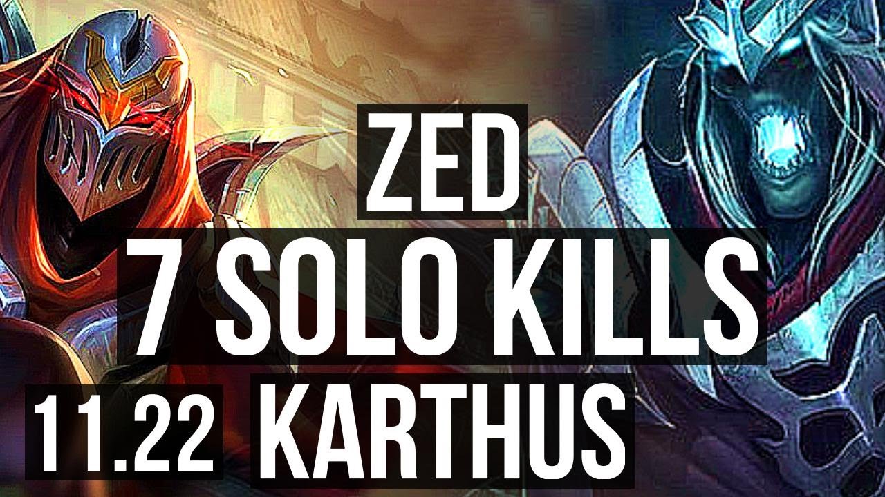 ZED vs KARTHUS (JNG) (DEFEAT) | 7 solo kills, 1.7M mastery, 300+ games | NA Diamond | 11.22