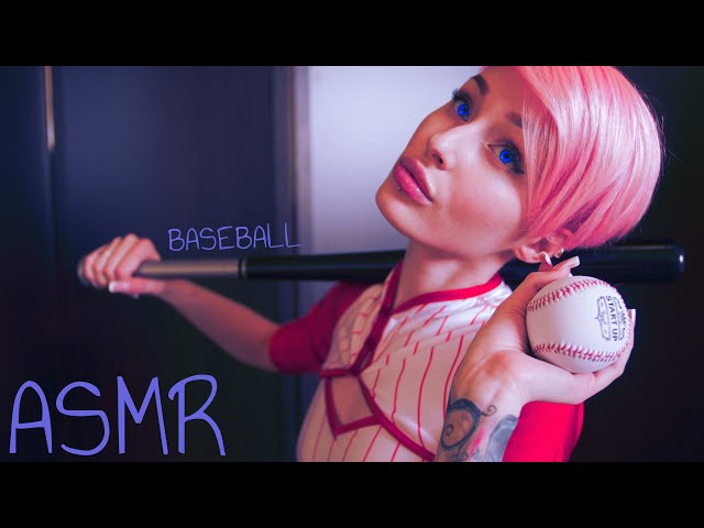 4k ASMR Baseball suit. Leather glove creak & Ball tapping. Hand Movement.