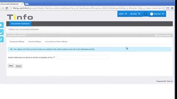 TinfoDoc 1.1 Document Management: Documents Dashboard configuration