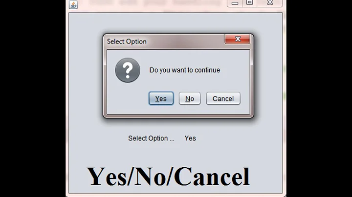 JOptionPane confirm Dialog Yes/No/Cancel Option Java Example in NetBeans