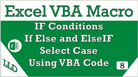IF condition using VBA | elseif and Nested elseif | Select case in Tamil