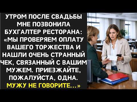 Приезжайте в ресторан одна. Мужу не говорите. Это касается вашего банкета и очень странного чека...