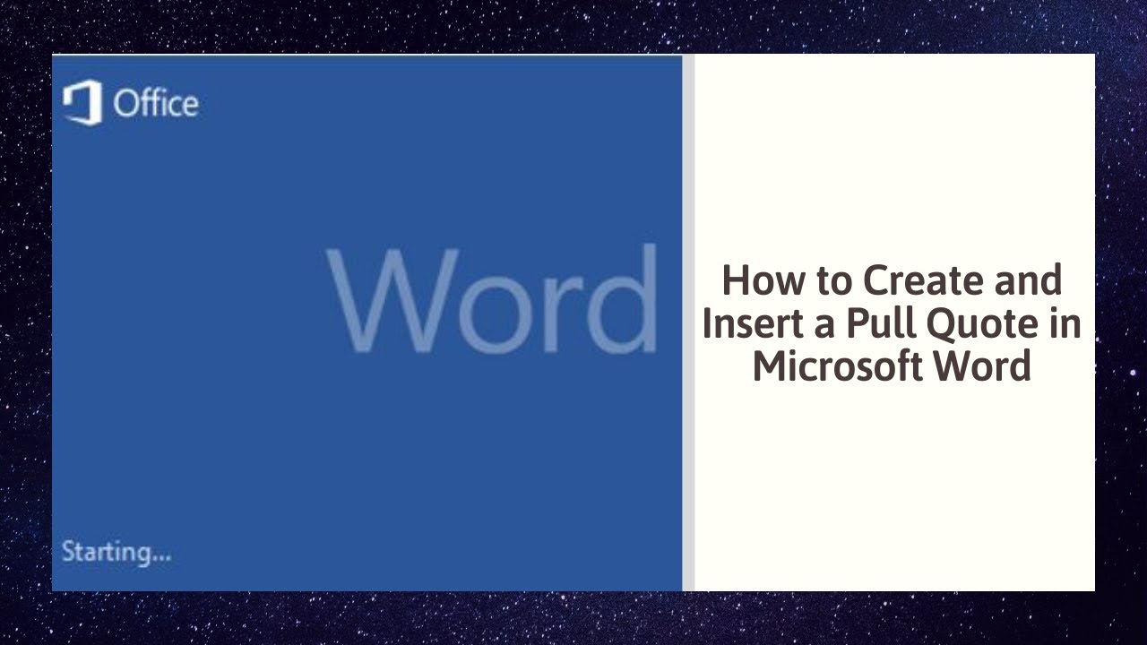 How to Create and Insert a Pull Quote in Microsoft Word - YouTube