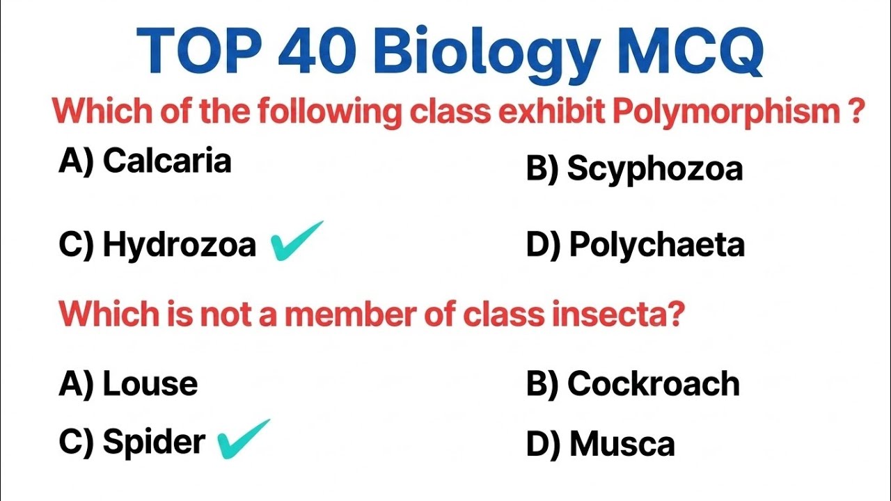 Biology MCQ Questions NEET | Most Important MCQ for Competitive Exams ...